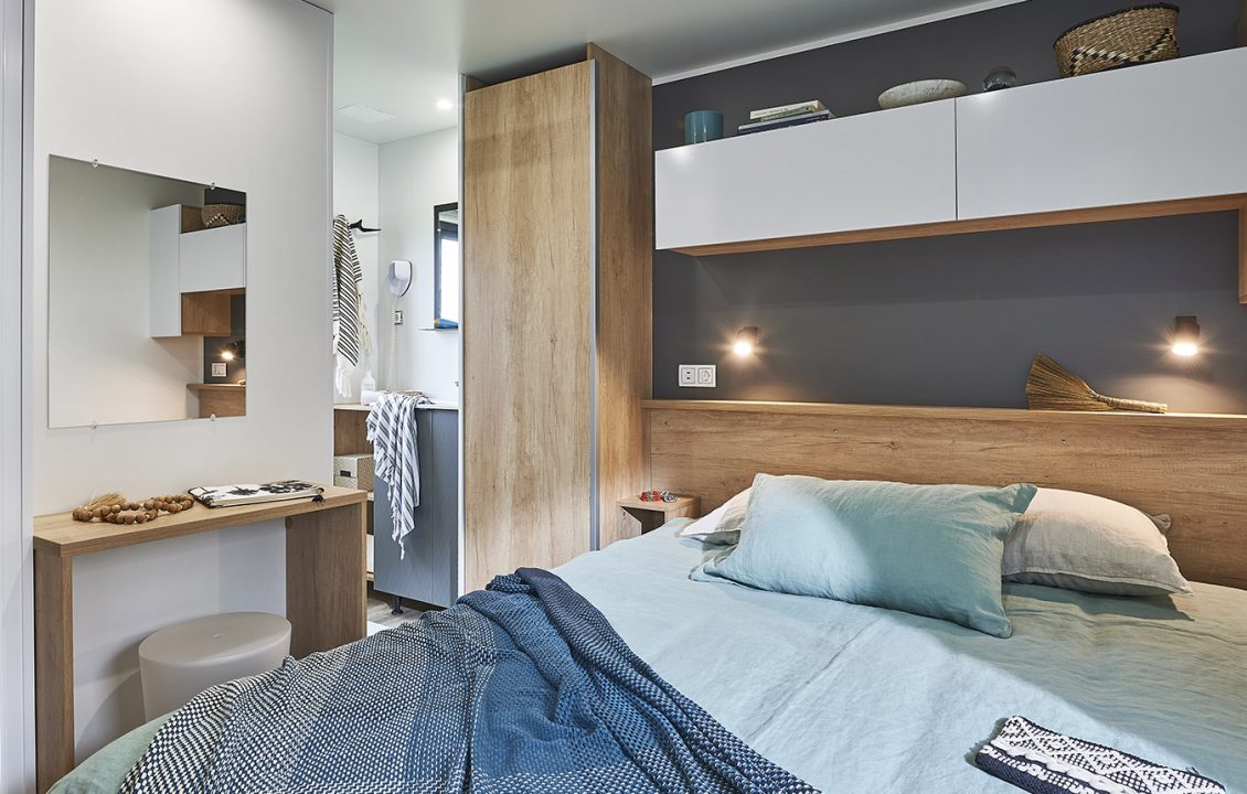 Chambre avec salle de bain privée - vente mobil home bidart, Camping Ruisseau
